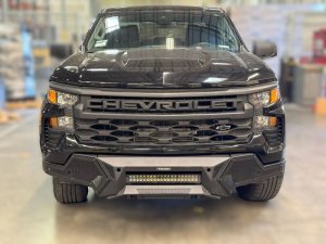 GMC Sierra 1500 Bumper - Front - Go Rhino - Element with Power Bar - Textured Black - `22-`26 GMC Sierra 1500 Bumper - Front - Go Rhino - Element with Power Bar - Textured Black - `22-`26